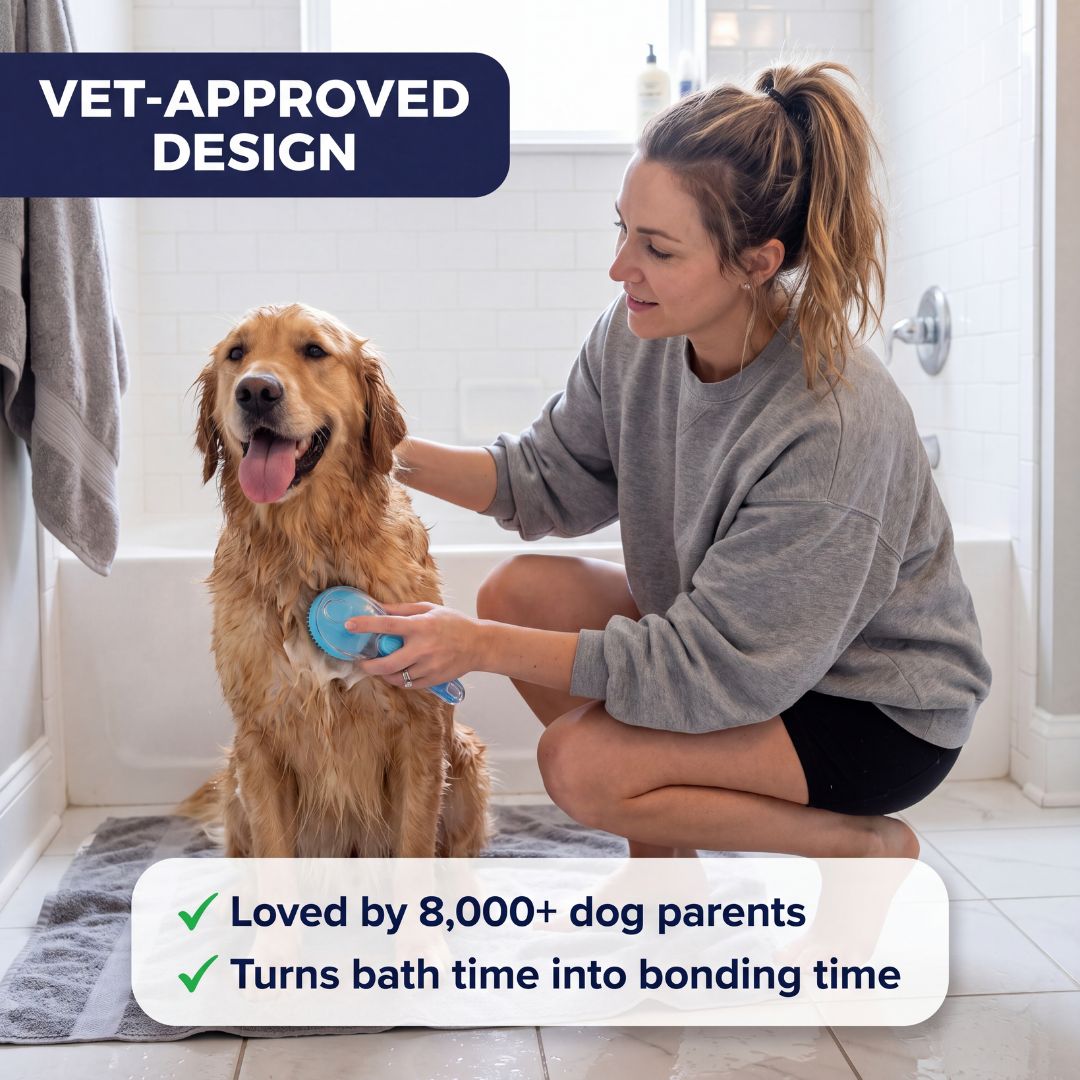 2-in-1 Pet Bath & Grooming Brush