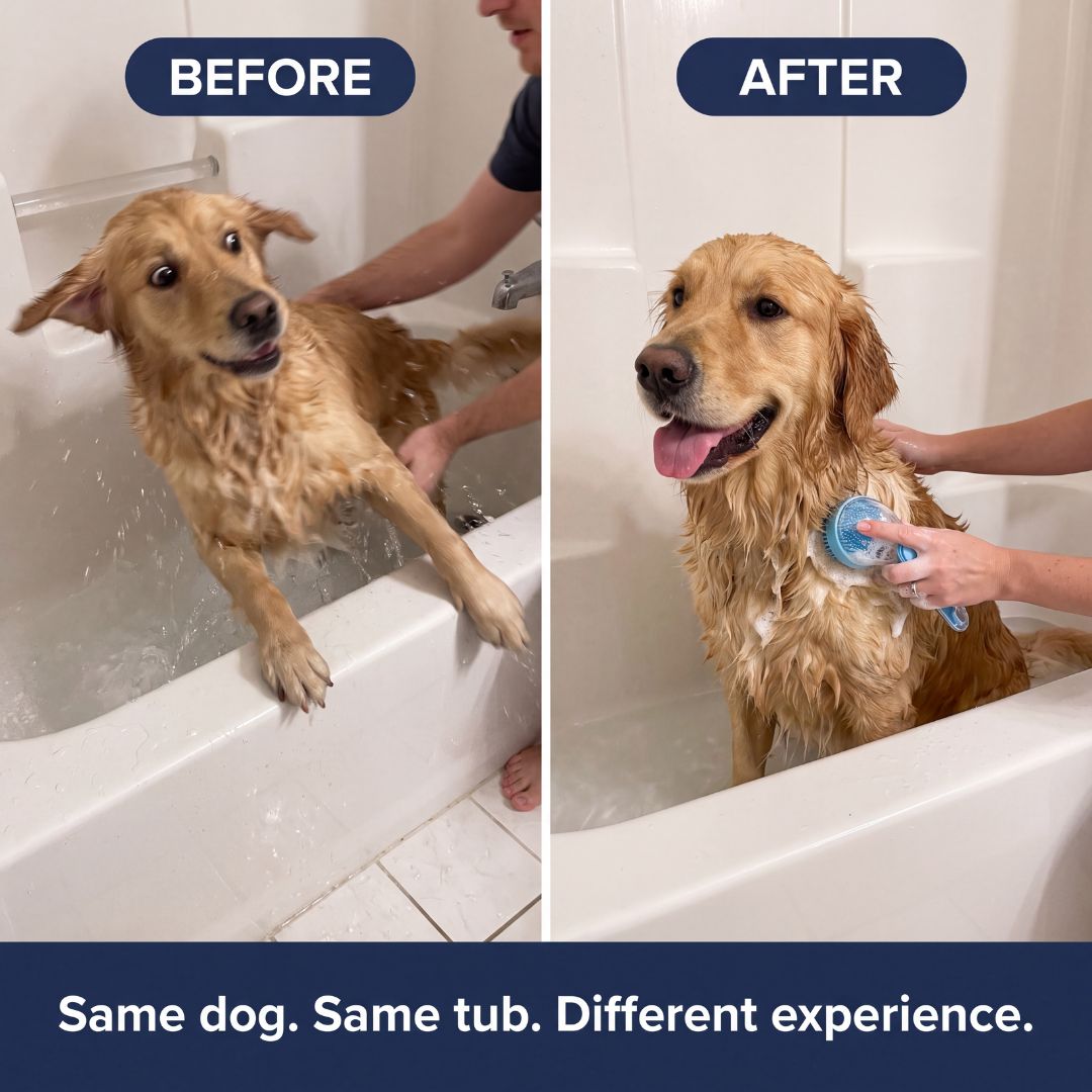 2-in-1 Pet Bath & Grooming Brush