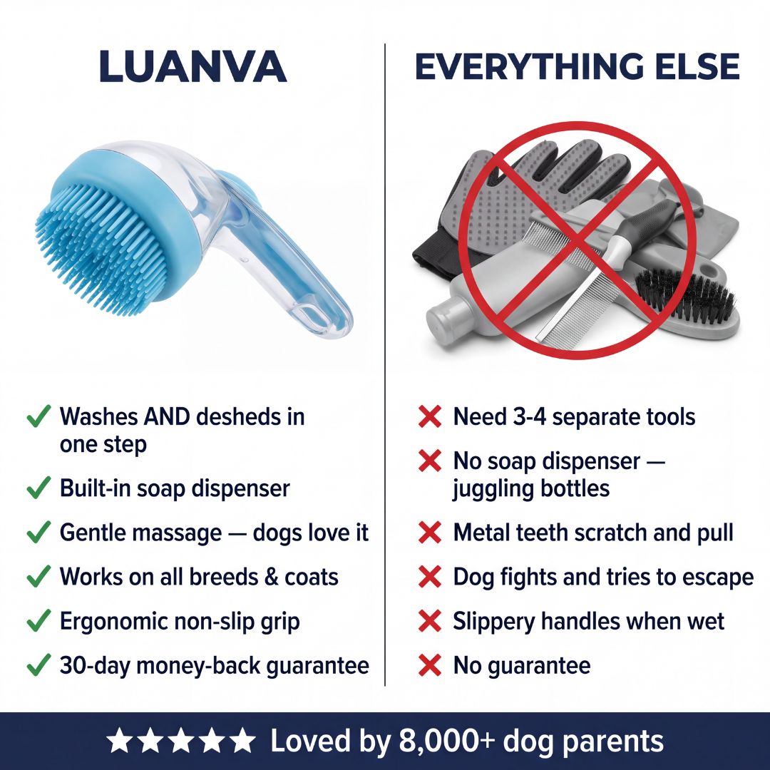 2-in-1 Pet Bath & Grooming Brush
